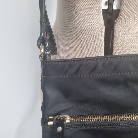 Kate Spade Women’s Crossbody Bag Black Nylon Gold Hardware Medium Shoulder Bag - Picture 5 of 15